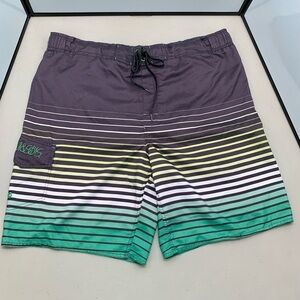 Maui & Sons Swim Trunks Adult Size L Blue Cargo Pocket Men